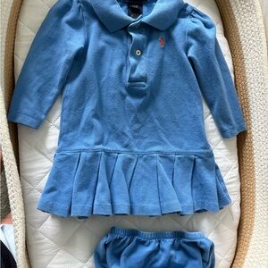 Ralph Lauren Blue Kids Polo Dress Set